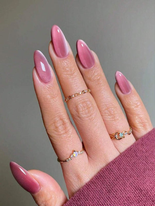 shein nails - pink nails - fake nails